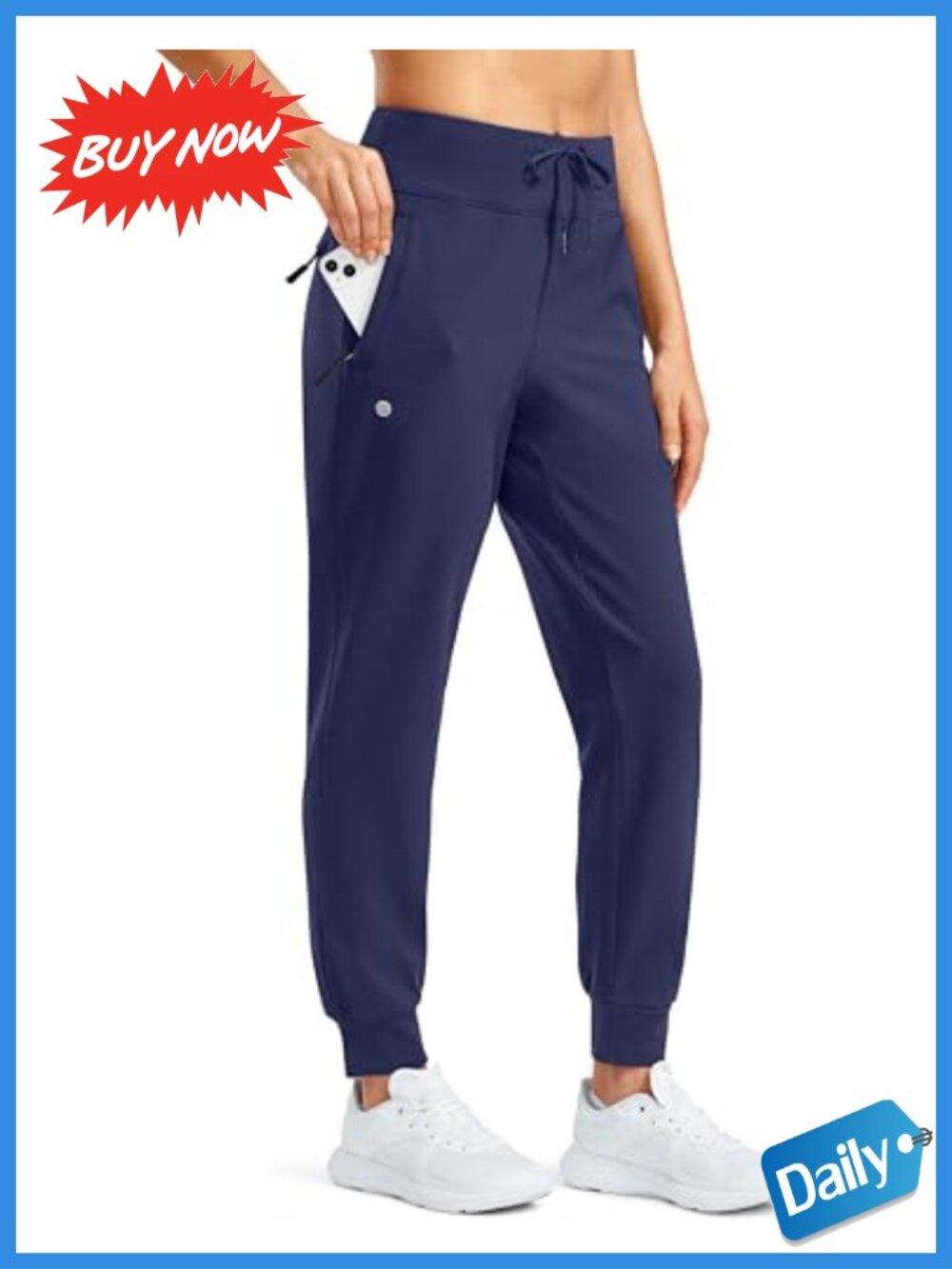 Fleece Lined Water Resistant High Waist Joggers Hiking Pants